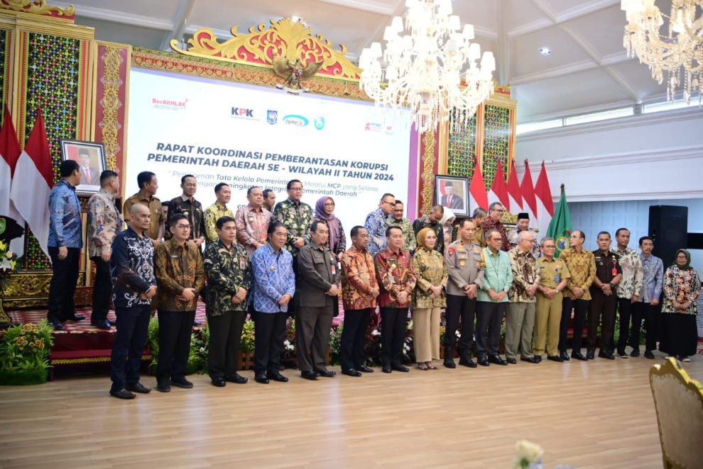 Pj. Bupati Banyuasin Hadiri Rakor Pemberantasan Korupsi Pemda Se-Wilayah II Tahun 2024.